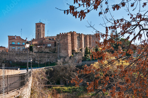 Buitrago del Lozoya castle walls and church bell tower