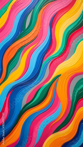 Colorful abstract wavy lines design with vibrant shades and dynamic flowing composition art