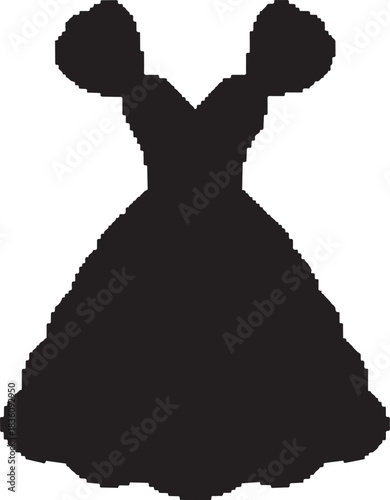 Elegant ball gown dress silhouette for fashion design concept art Vector