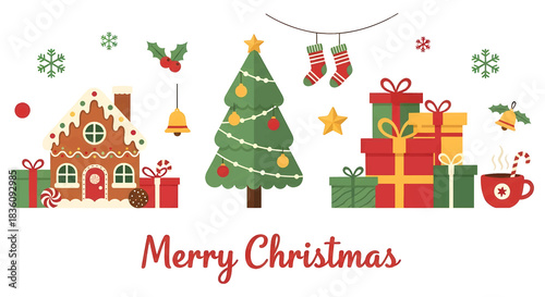 Festive Merry Christmas Holiday Elements Collection