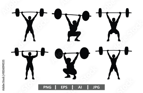 Powerful weightlifter silhouette showcasing strength and fitness goals