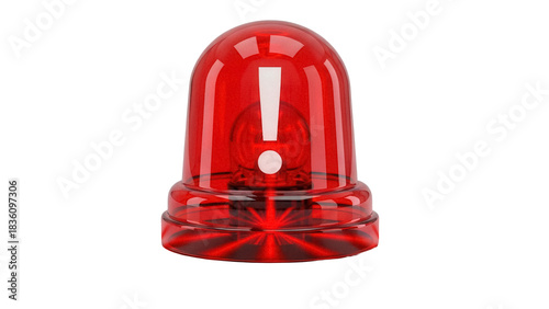 Принти на полотні Red emergency flasher PNG isolated on transparent background, warning light for