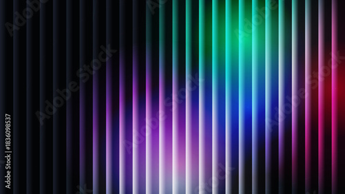 Abstract Modern Gradient Striped Background with Dark, Purple, Green, and Blue Colors