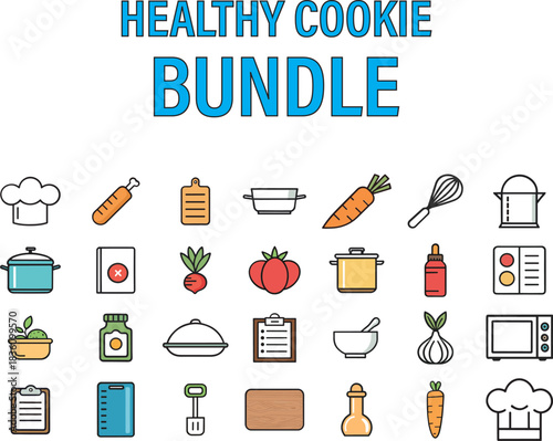 Food and kitchen icons set vector illustration design collection