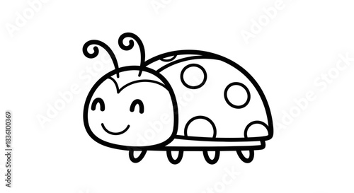 Smiling Ladybug Cartoon Character Illustration