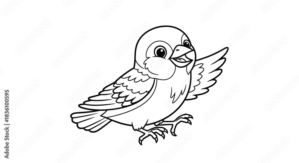 Obraz premium Adorable Cartoon Bird Illustration