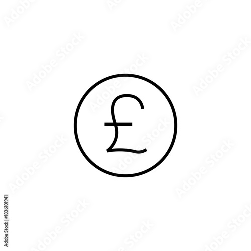 pound sterling currency icon outline eps