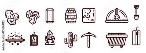 gold rush vector set