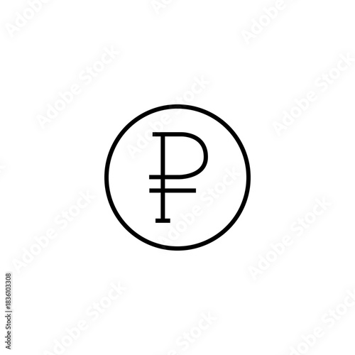 ruble russia currency icon editable eps