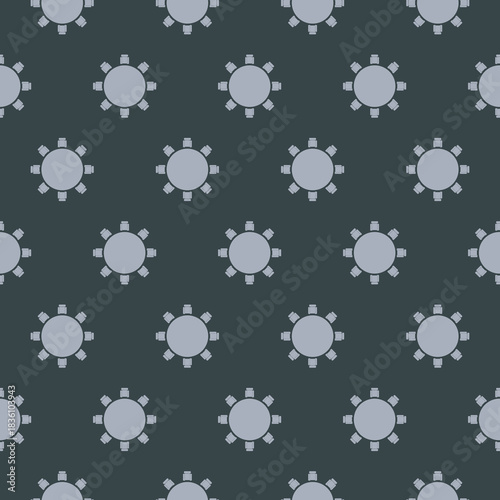 Round table seamless pattern isolated on color background