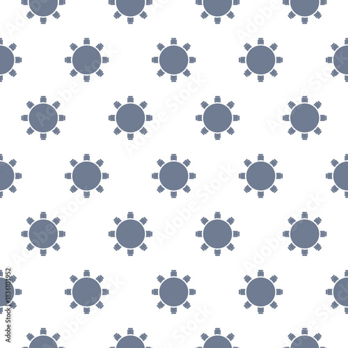 Round table seamless pattern isolated on white background