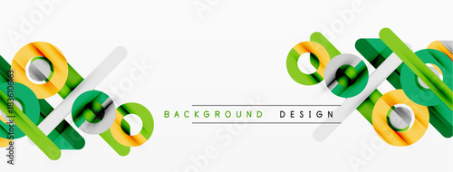 Abstract geometric shapes, vibrant colors, modern design. Clean lines create dynamic composition, suitable for backgrounds.