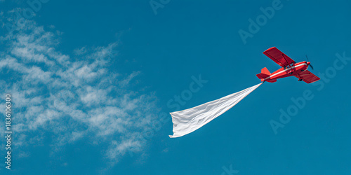 Soaring Crimson Aerial Banner: A Captivating Spectacle of Sky-High Elegance