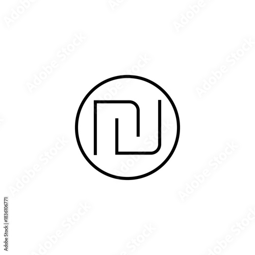 israeli shekel editable outline stroke icon
