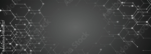 abstract lines and dots connect background abstract cube 