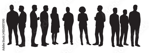 architectural people set in minimal hand drawn style