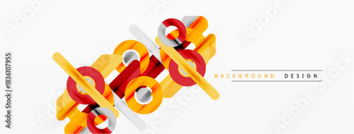 Abstract geometric shapes, vibrant colors, dynamic composition. Modern design elements create interesting visual texture.