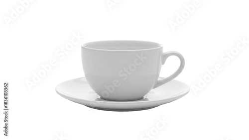 Fotografía Elegant white ceramic teacup and saucer isolated PNG, classic design for hot bev