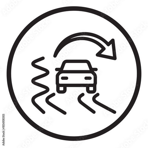 Traction Control Indicator Icon vector illustration.