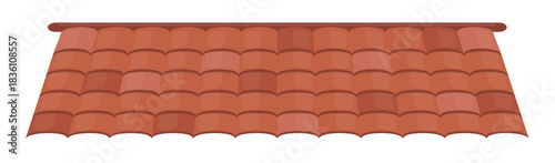 brown tile roof isolated on white background roof for the