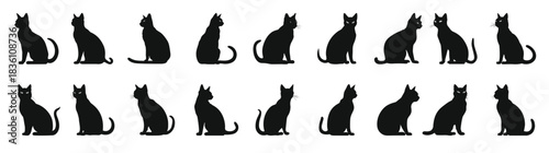 burmese cat silhouette clipart bundle