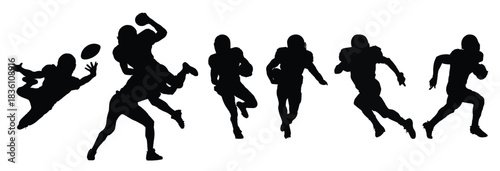 collection of american football silhouette