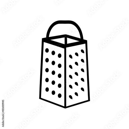 Illustration of a kitchen grater on transparent background silhouette