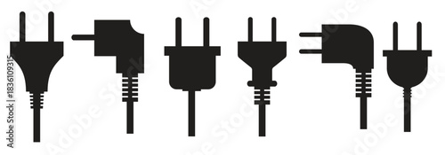 electric plug icons set