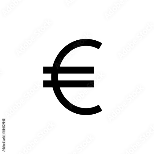 euro currency icon outline stroke editable eps