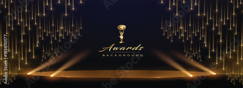 golden stage spotlights royal awards graphics background