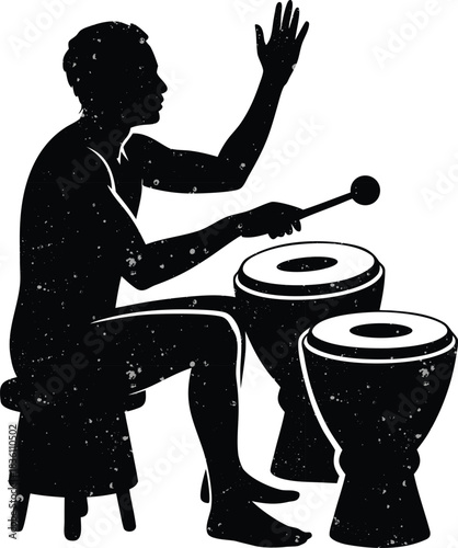 Atumpan drum music vector illustration