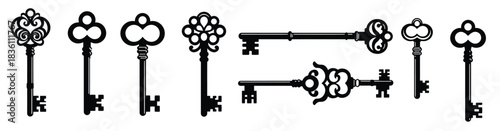vintage key silhouette 