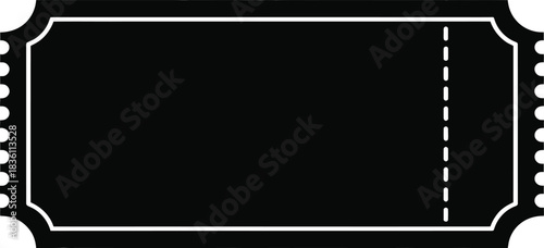 Blank Black Ticket Graphic Illustration for Event Admission Pass Template