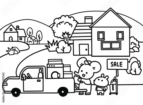 Little Capybara moves to a new home with a little elephant friend.