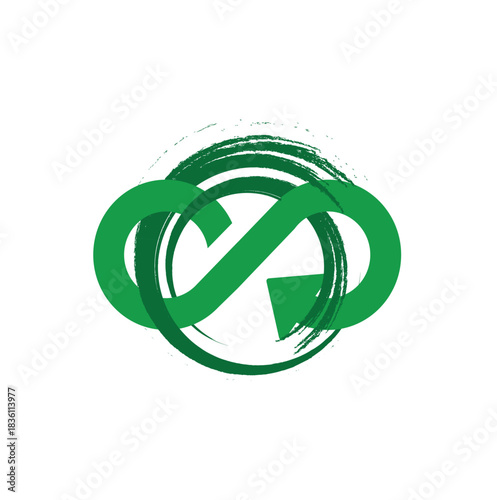 circular economy icons on white background