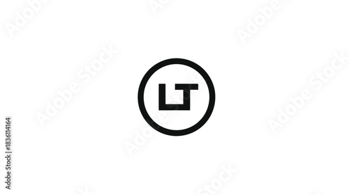 Clean Geometric LT Monogram Vector Icon, Modern Business Communication Logo Concept on White Background