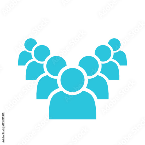 Consumers, Buyers icon, Isolated on white background, Blue icon