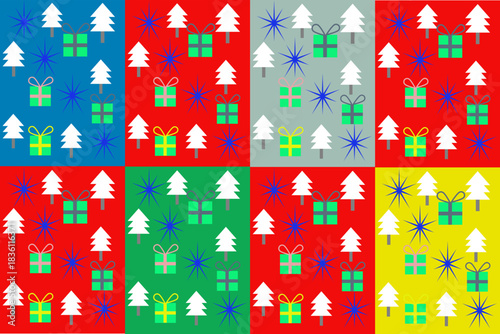Colorful geometric shape form a pattern to be sign and symbol of Chrisemas festival.