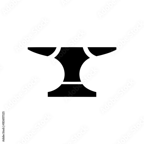 Silhouette of a blacksmith anvil on transparent background