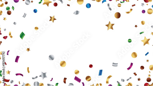 Festive Celebration Colorful Confetti Border for Parties and Events