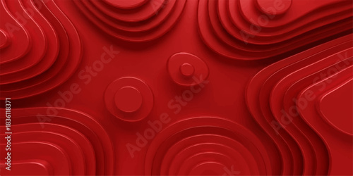 Red liquid paint wave spiral tunnel abstract background design