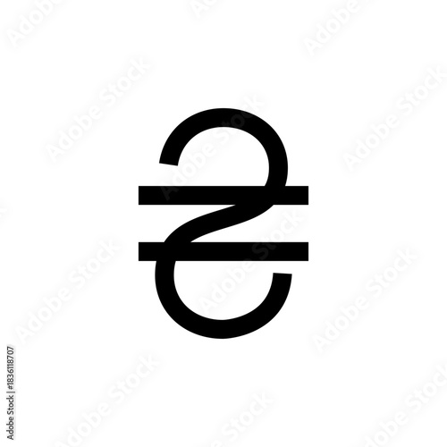 hryvnia ukraine currency editable stroke eps