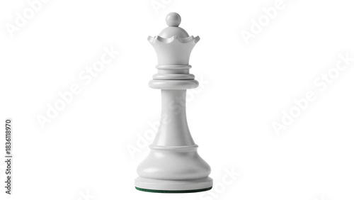 Konstfotografi Elegant white queen chess piece isolated PNG, strategic game element for design