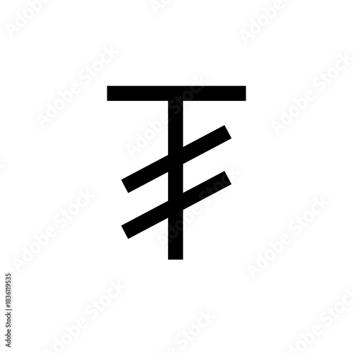 Tugrik currency outline eps editable stroke