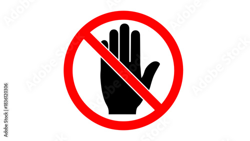 Do Not Touch Warning Sign Icon – Prohibition Hand Safety Symbol