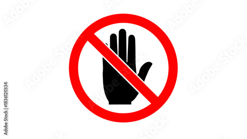 Do Not Touch Warning Sign Icon – Prohibition Hand Safety Symbol