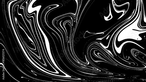 Ink texture. Mix of a white and black paint, closeup. Abstract marbling texture. Handmade ebru technique. Watercolor stains print background.