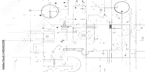 Architectural vector drawing of a house plan blueprint for a construction design project