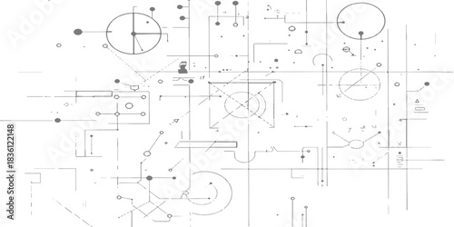 Abstract architectural blueprint drawing background with vector numbers and engineering design plan