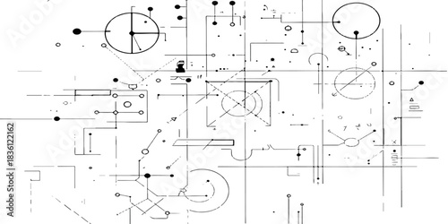 Music notes abstract background architectural drawing blueprint design technical sketch diagram on paper